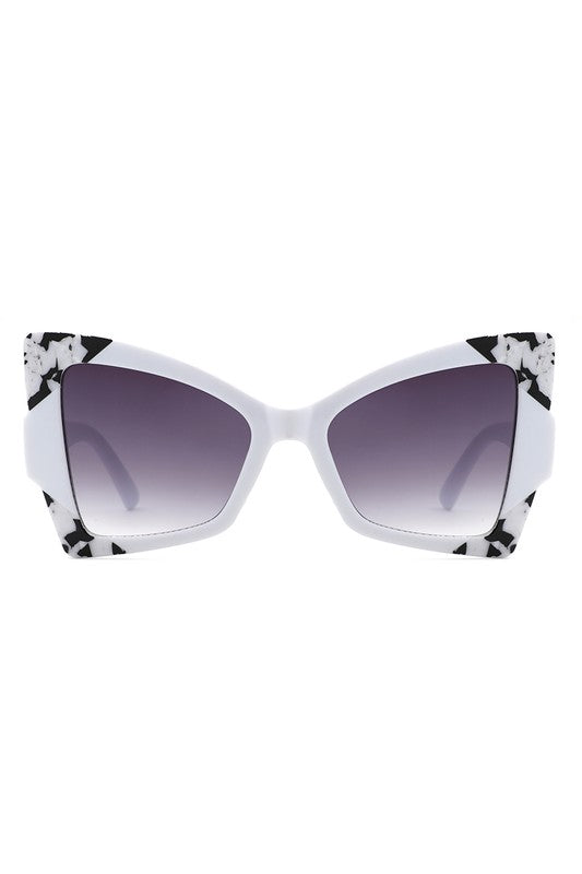 Oversize High Pointed Triangle Cat Eye Sunglasses