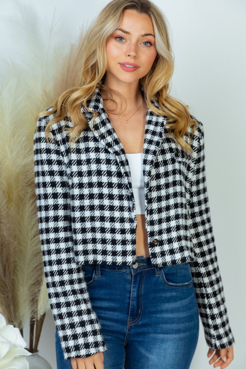 Bardot Breeze | Crop Gingham Jacket