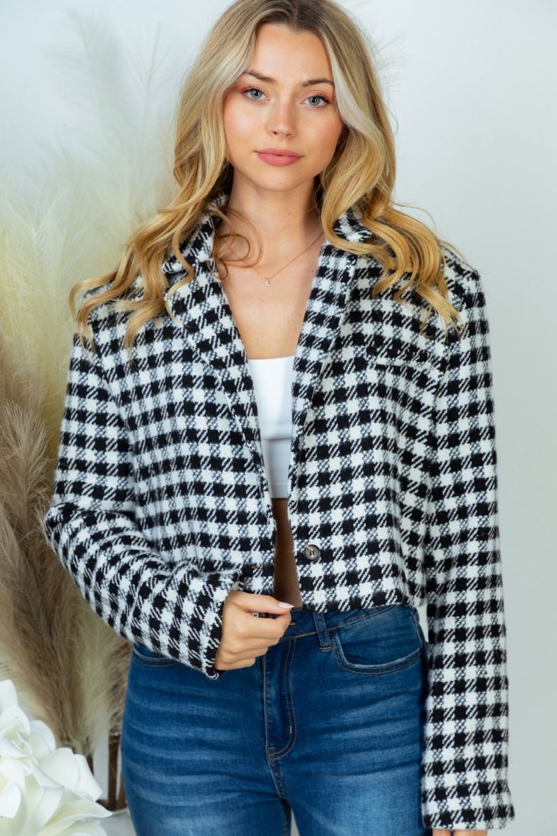 Bardot Breeze | Crop Gingham Jacket