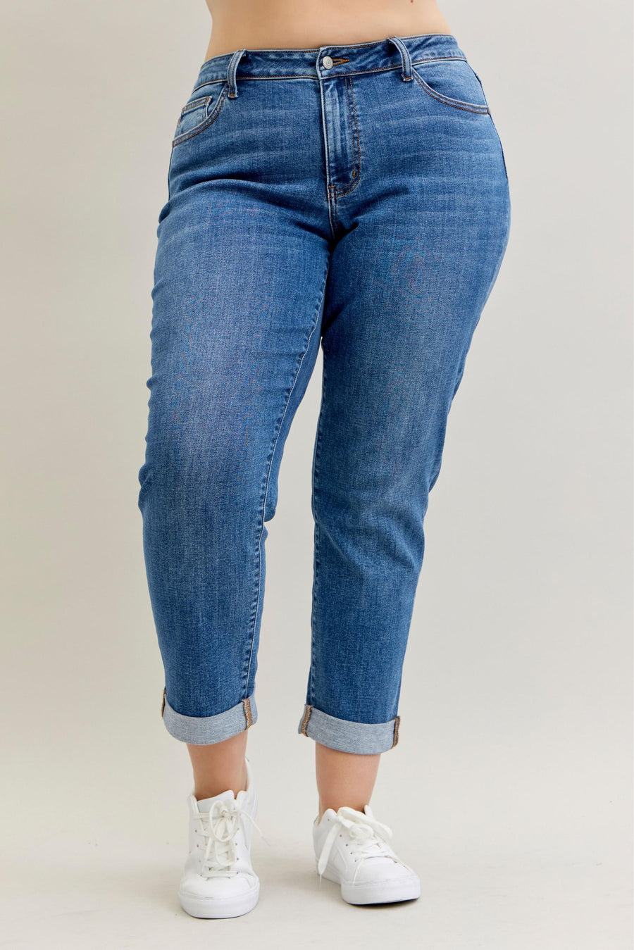 Clara | Mid Rise Classic Cuffed Boyfriend Fit (Judy Blue Style 82685)