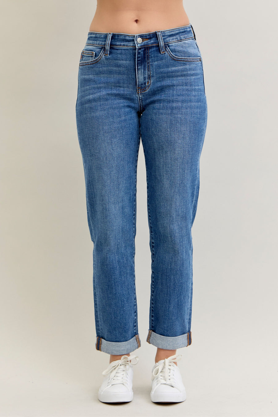 Clara | Mid Rise Classic Cuffed Boyfriend Fit (Judy Blue Style 82685)