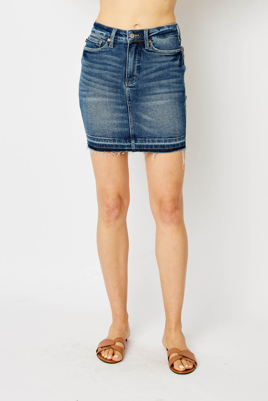June | High Waist Tummy Control Release Hem Skirt (Judy Blue Style 2820)