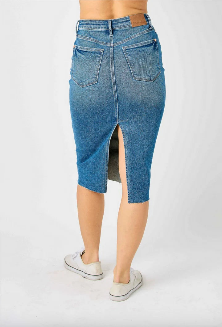 Elena | High Waist Mid Length Skirt (Judy Blue Style 2832)