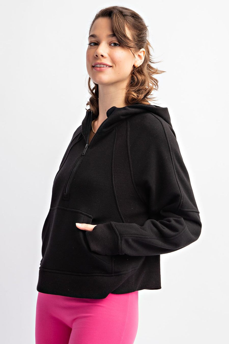 Madison | Cropped Hoodie Jacket | Black