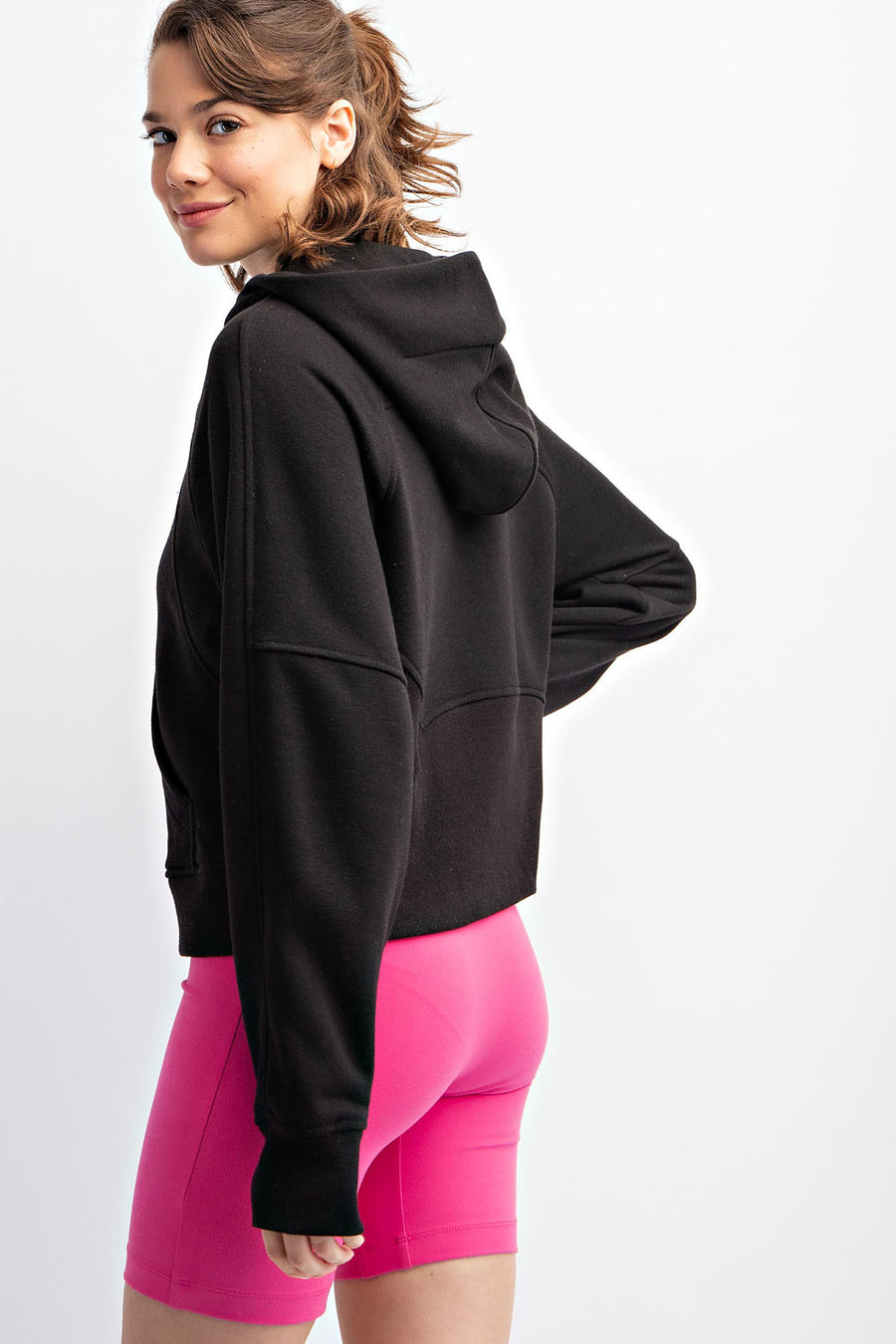 Madison | Cropped Hoodie Jacket | Black