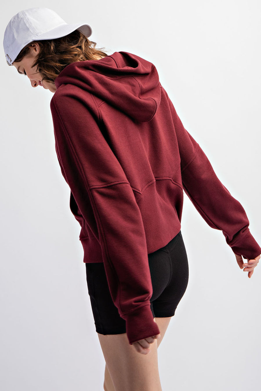 Madison | Cropped Hoodie Jacket | Burgundy