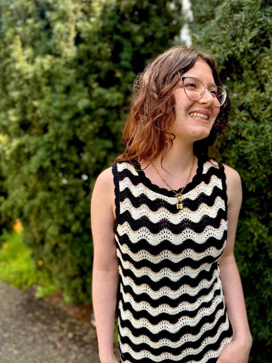 Gemma | Zig Zag Stripe Knit Dress
