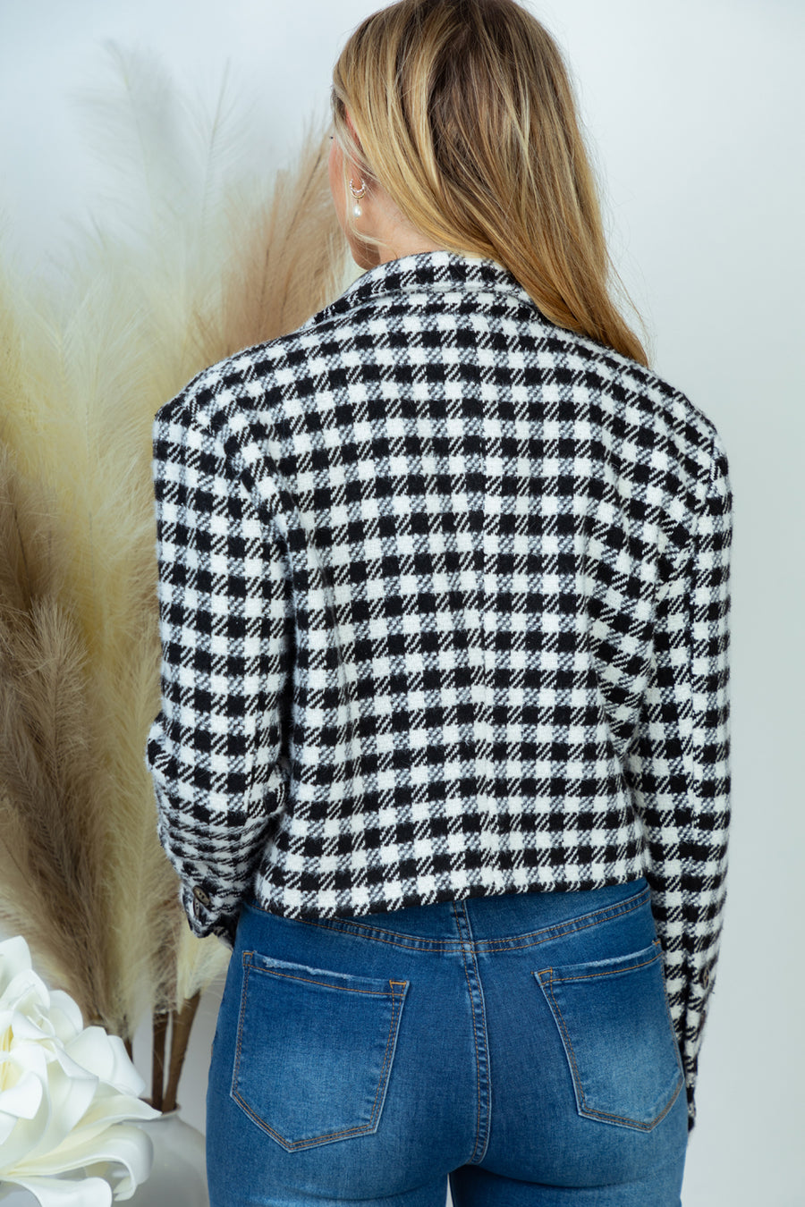 Bardot Breeze | Crop Gingham Jacket