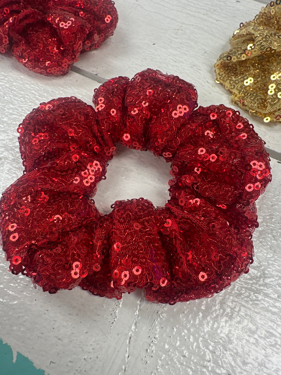 Red Sequin Scrunchie