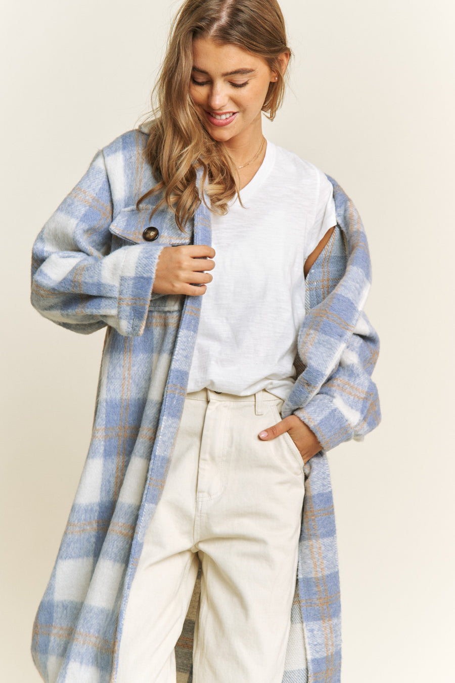 Adanac Shores | Oversized Plaid Jacket | Blue