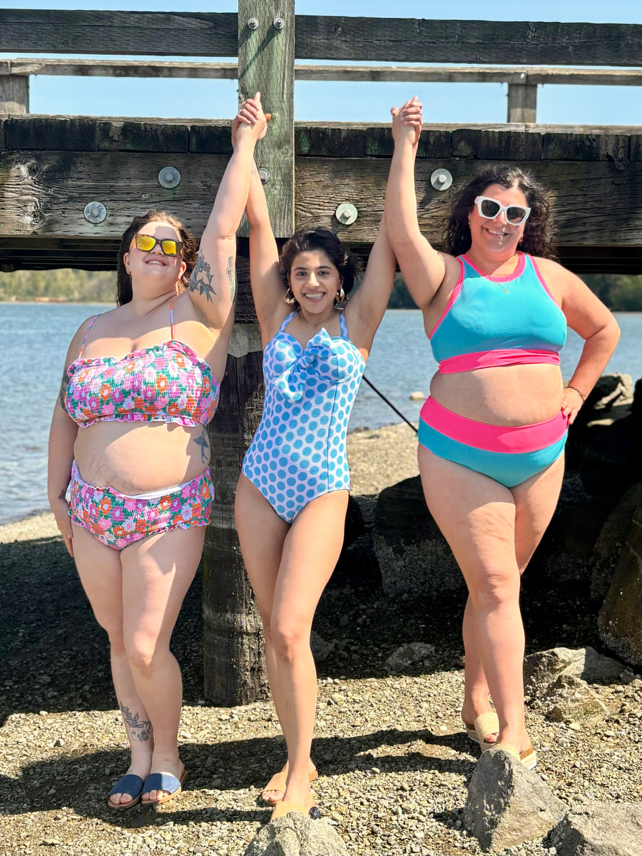 Bali Beach | Two Piece Swimsuit | Blue & Pink