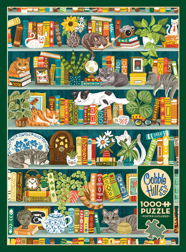 The Purrfect Bookshelf | 1000 Piece Puzzle (Cobble Hill)