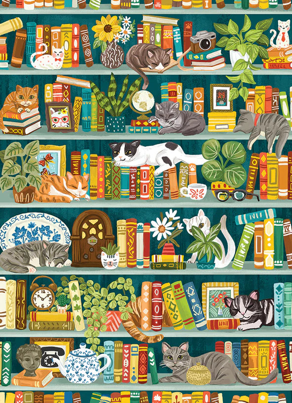 The Purrfect Bookshelf | 1000 Piece Puzzle (Cobble Hill)