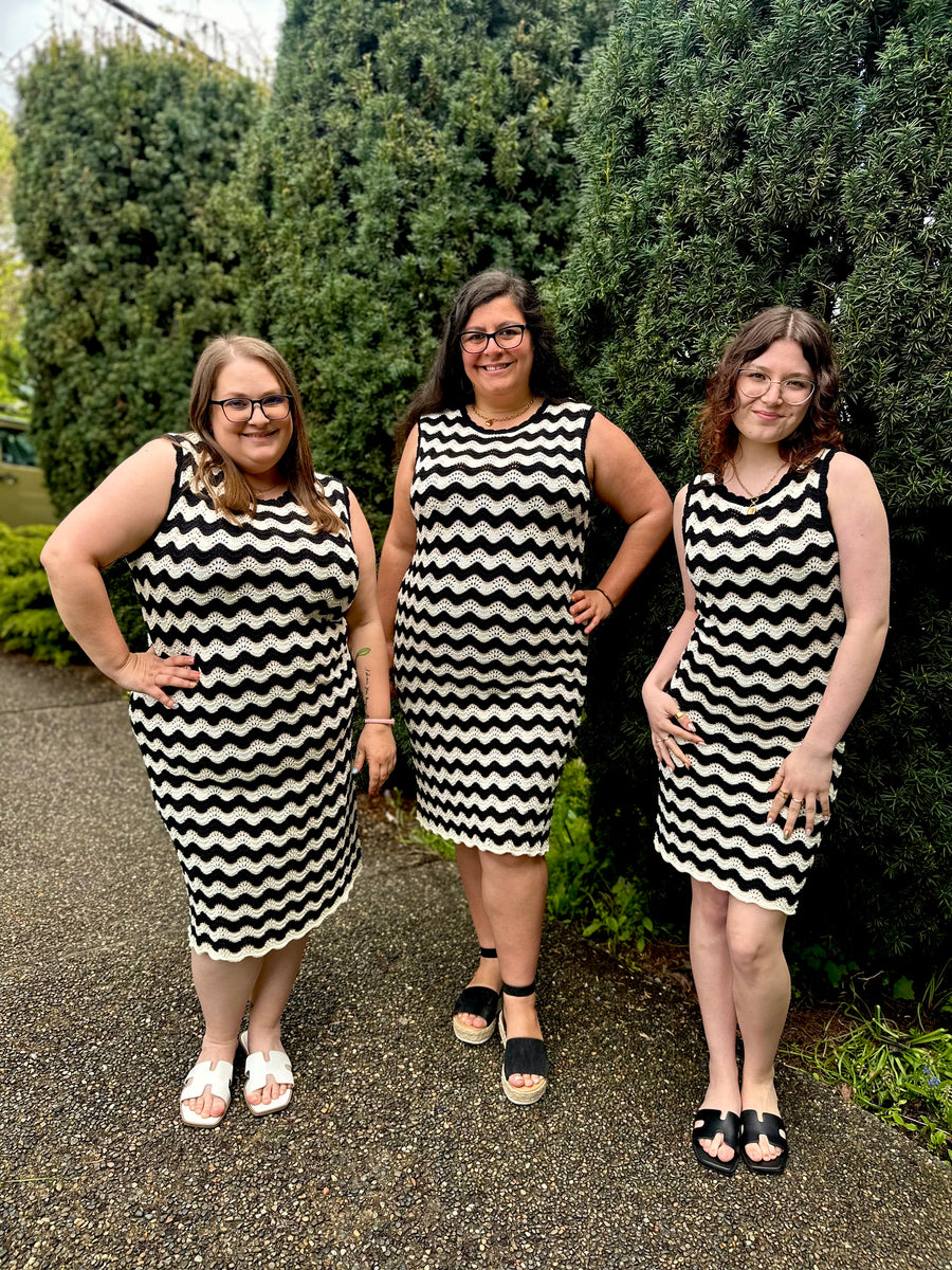 Gemma | Zig Zag Stripe Knit Dress