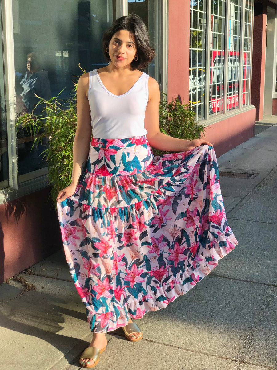Riviera Romance | Swim Cover Up Skirt | Floral