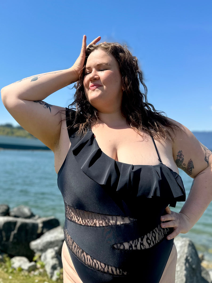 Bermuda Leopard | One Piece Swimsuit | Black