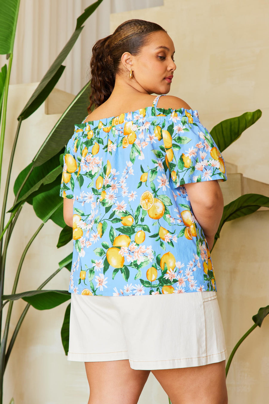 Squeeze The Day | Off Shoulder Print Cami Top | Citrus