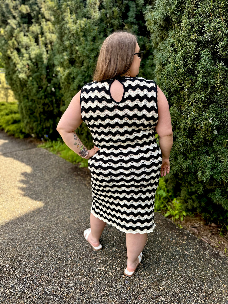 Gemma | Zig Zag Stripe Knit Dress