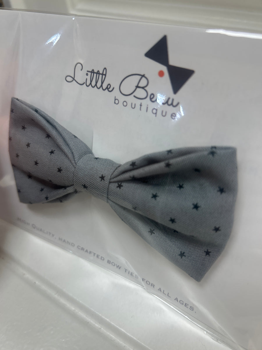 Mini Grey Stars Bow Tie | Little Beau Boutique