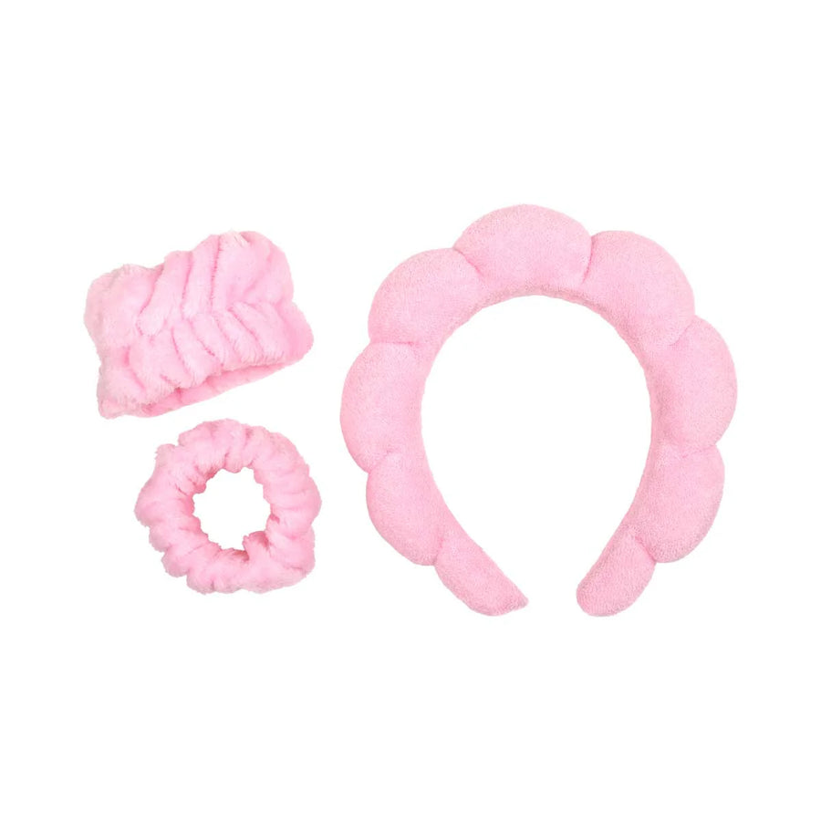 Splash Away | Headband, Scrunchie and Wristband Spa Set | Pink