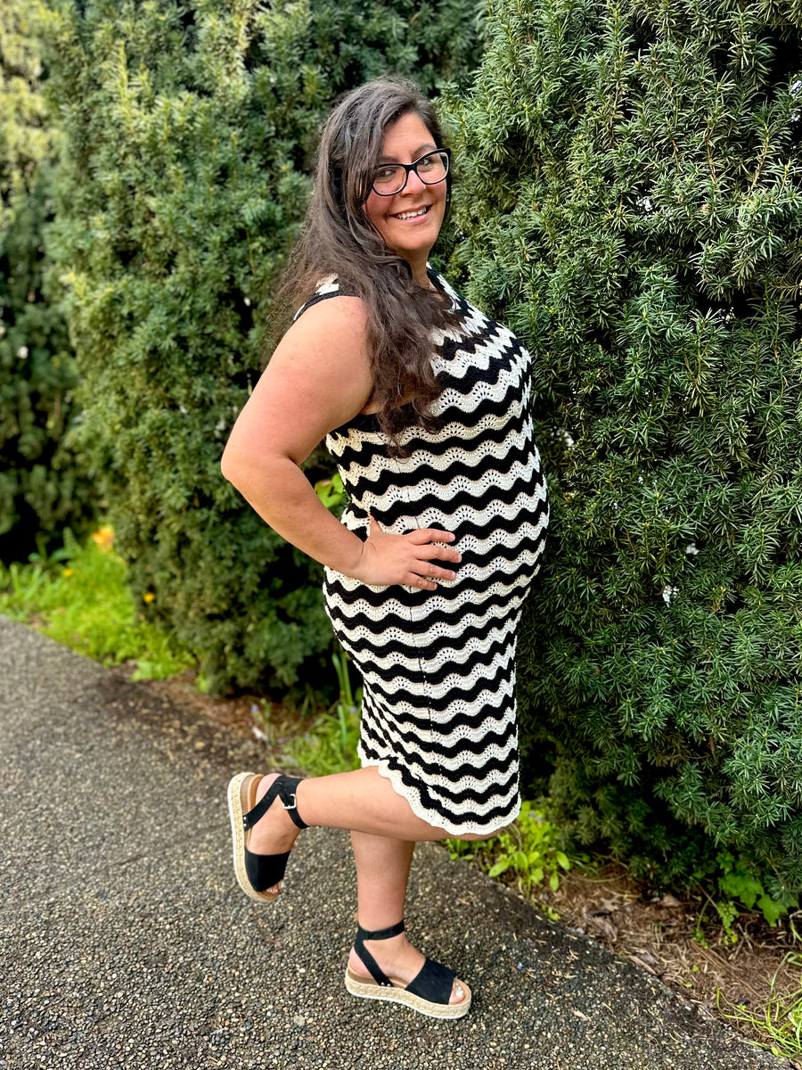Gemma | Zig Zag Stripe Knit Dress
