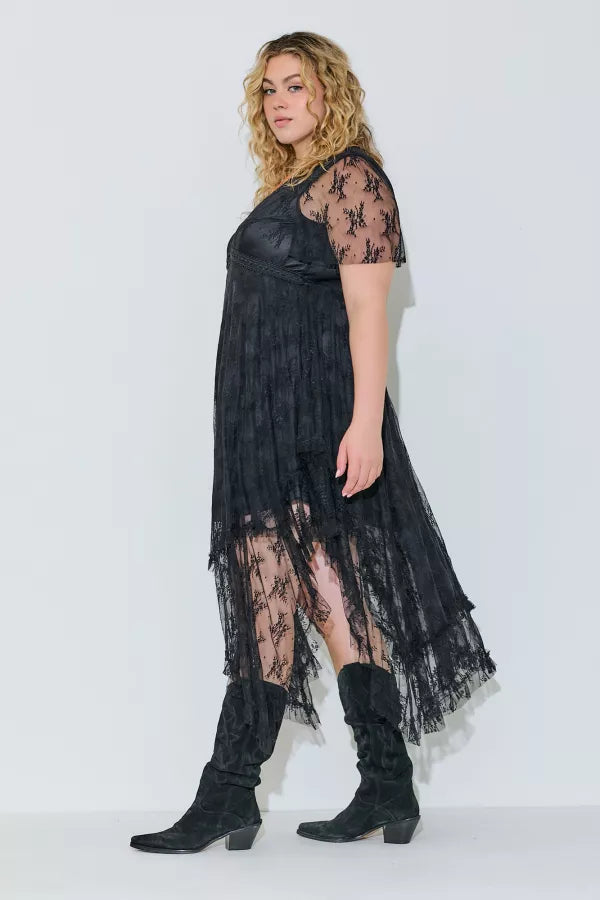 Delicate Desire | Embellished Lace Hem Dress