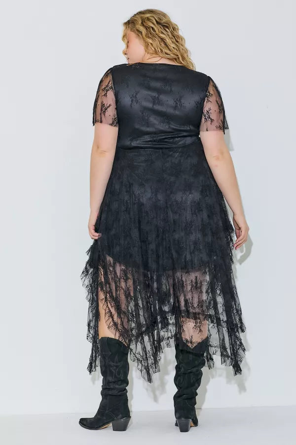 Delicate Desire | Embellished Lace Hem Dress