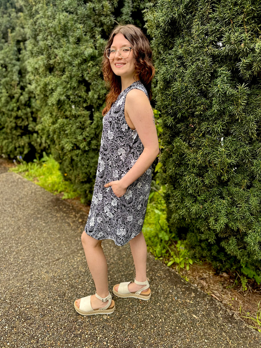 Lizzy Floral Tank Dress | Black