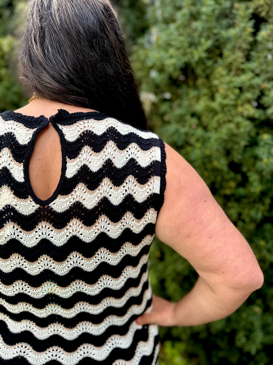 Gemma | Zig Zag Stripe Knit Dress