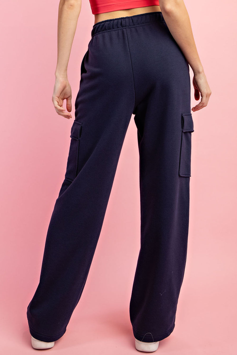 Bridget | French Terry Cargo Sweatpants | Navy