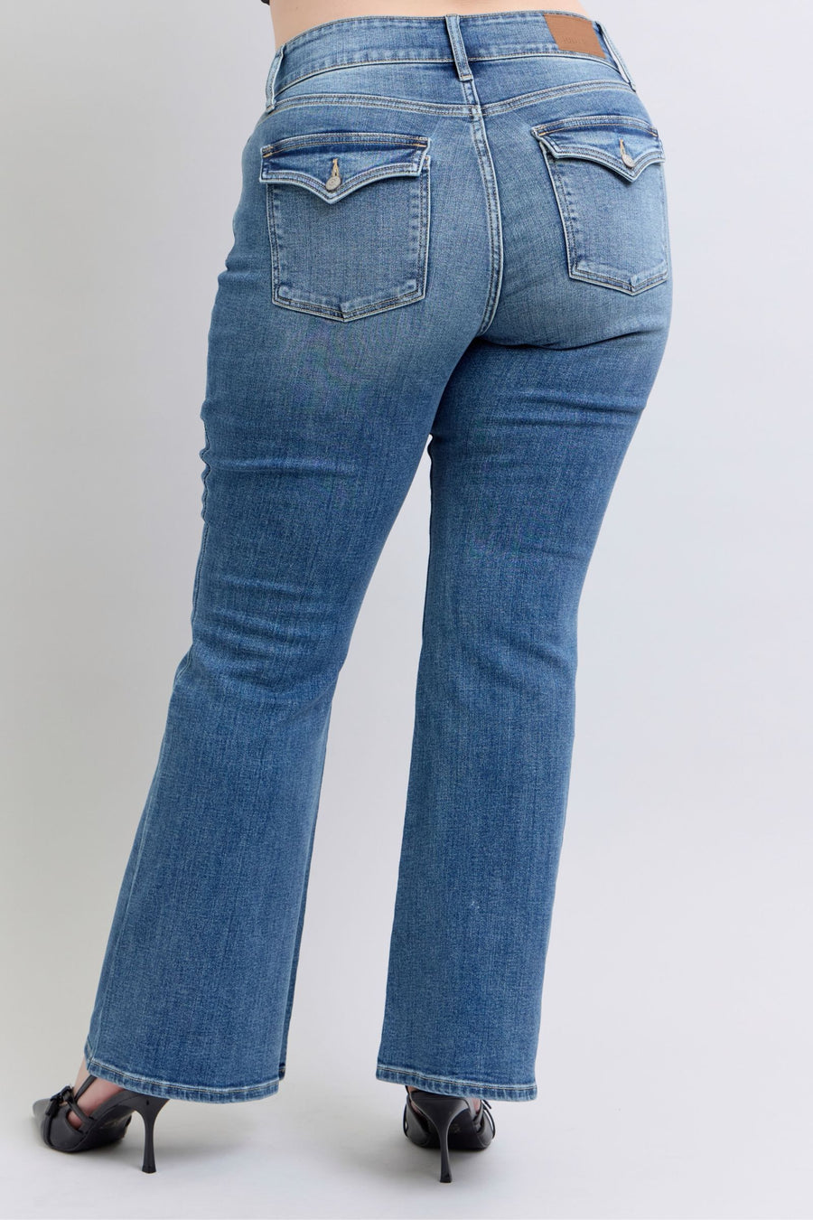 Halftime Show | High Waist Two Button Flare Jeans with Tint (Judy Blue Style 82630)