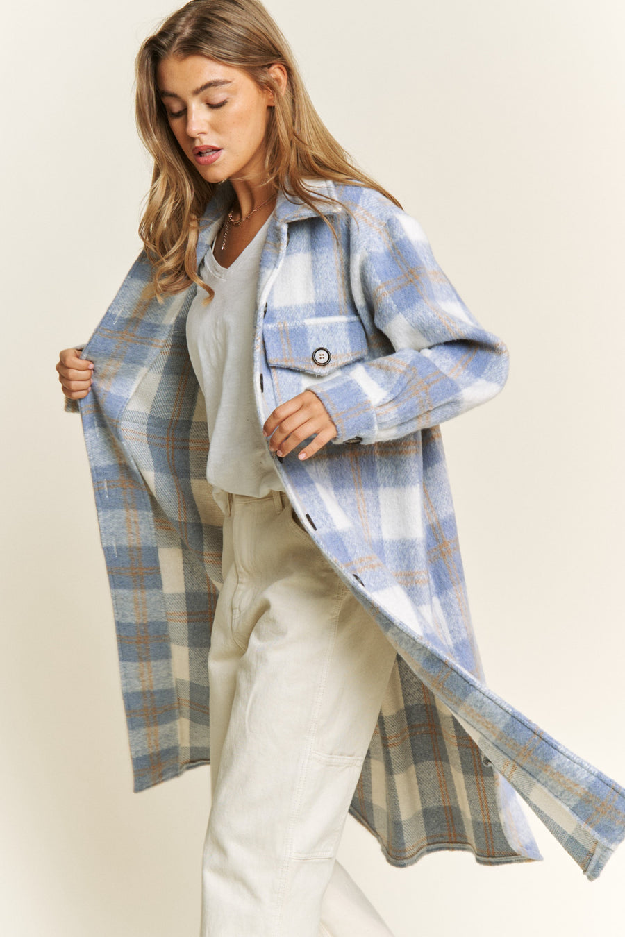 Adanac Shores | Oversized Plaid Jacket | Blue