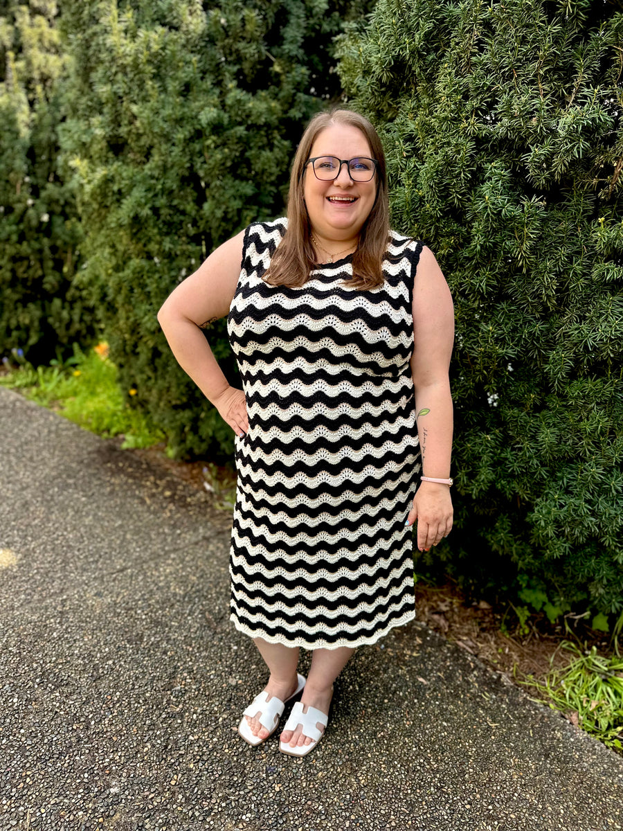 Gemma | Zig Zag Stripe Knit Dress