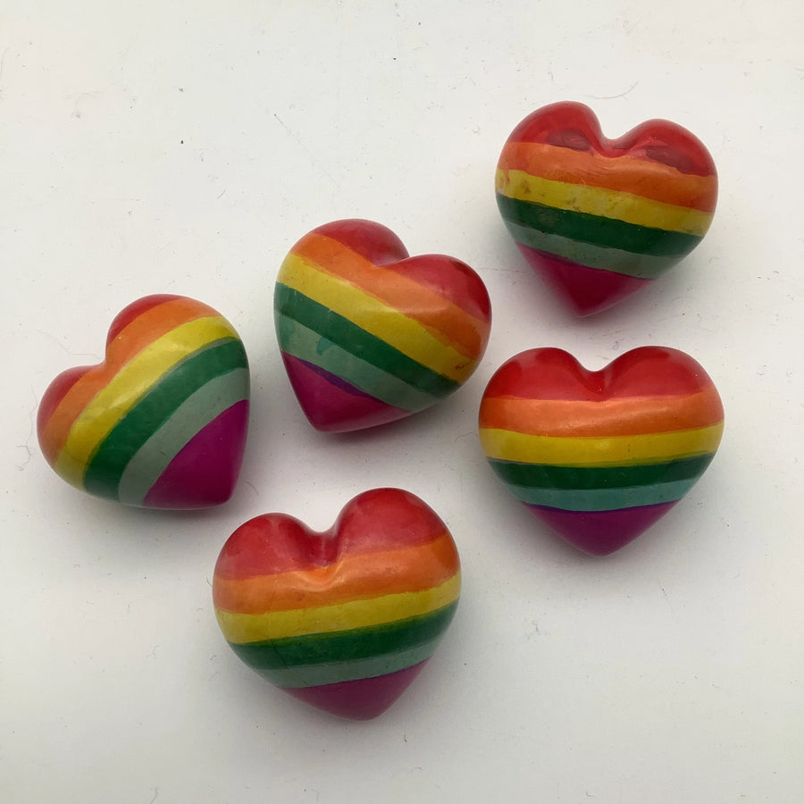 Rainbow Soapstone Hearts
