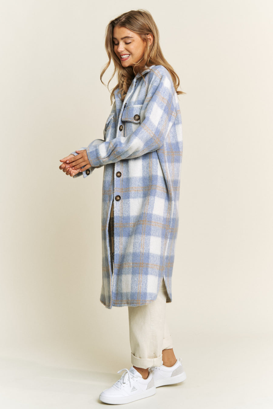 Adanac Shores | Oversized Plaid Jacket | Blue