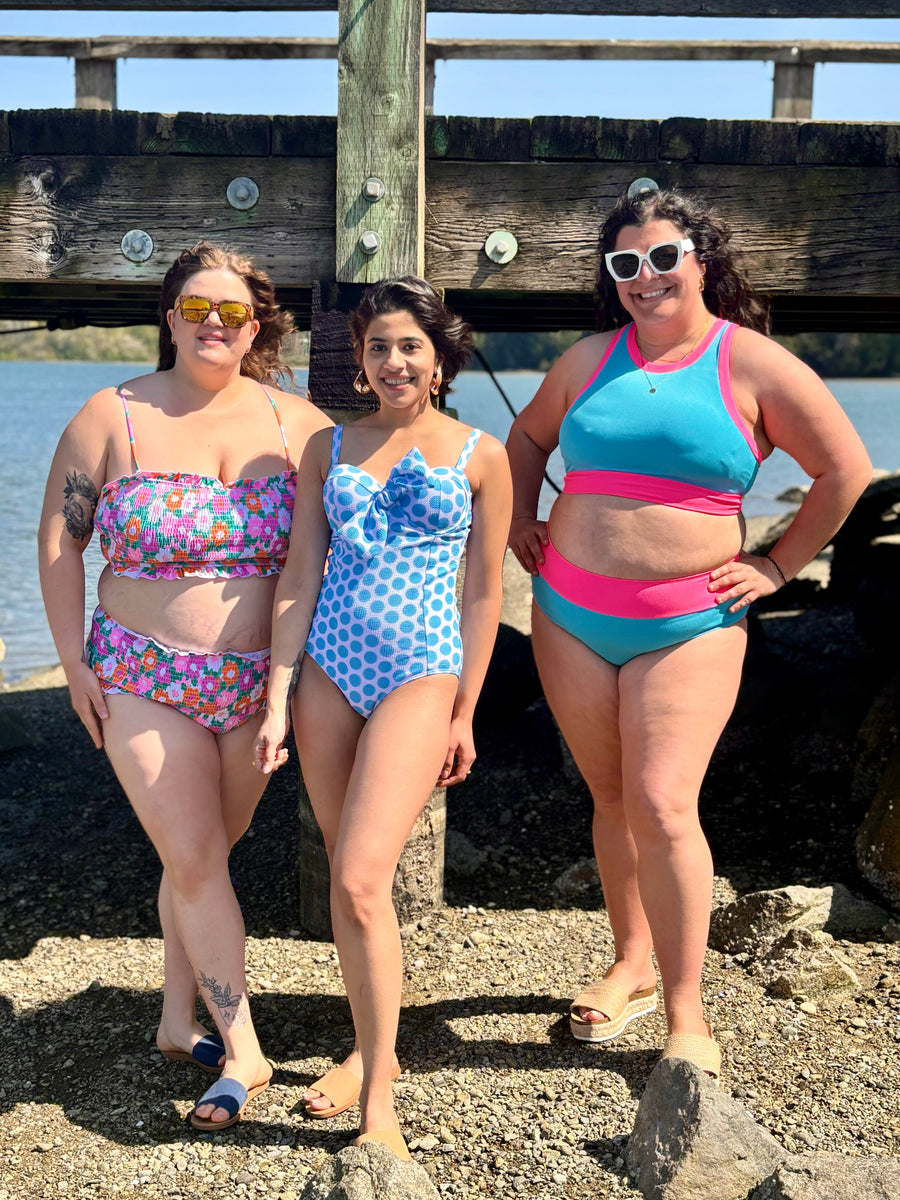 Bali Beach | Two Piece Swimsuit | Blue & Pink