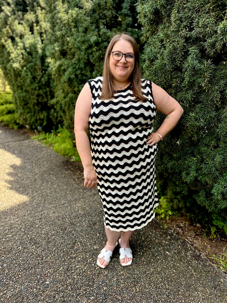 Gemma | Zig Zag Stripe Knit Dress