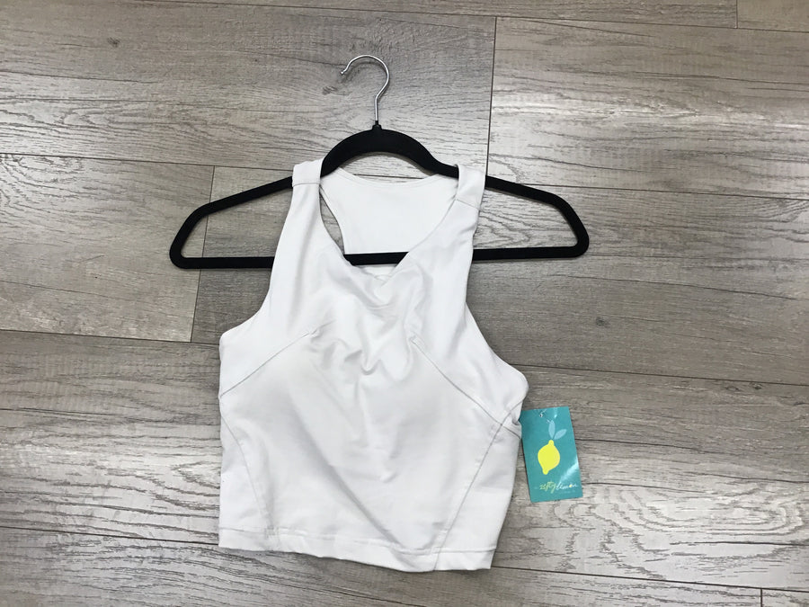 Billie | Butter Soft Yoga Crop Sport Top | White Pearl