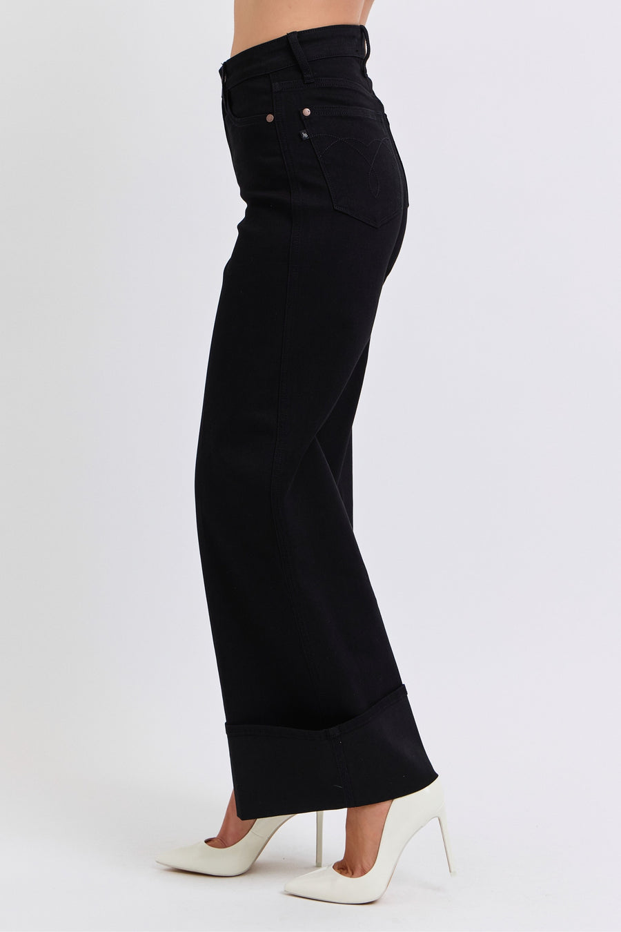 Jennie | High Waist Retro Wide Leg Black | Judy Blue Style 82617