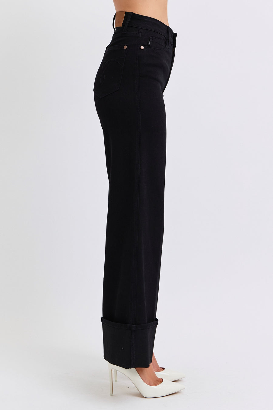 Jennie | High Waist Retro Wide Leg Black | Judy Blue Style 82617