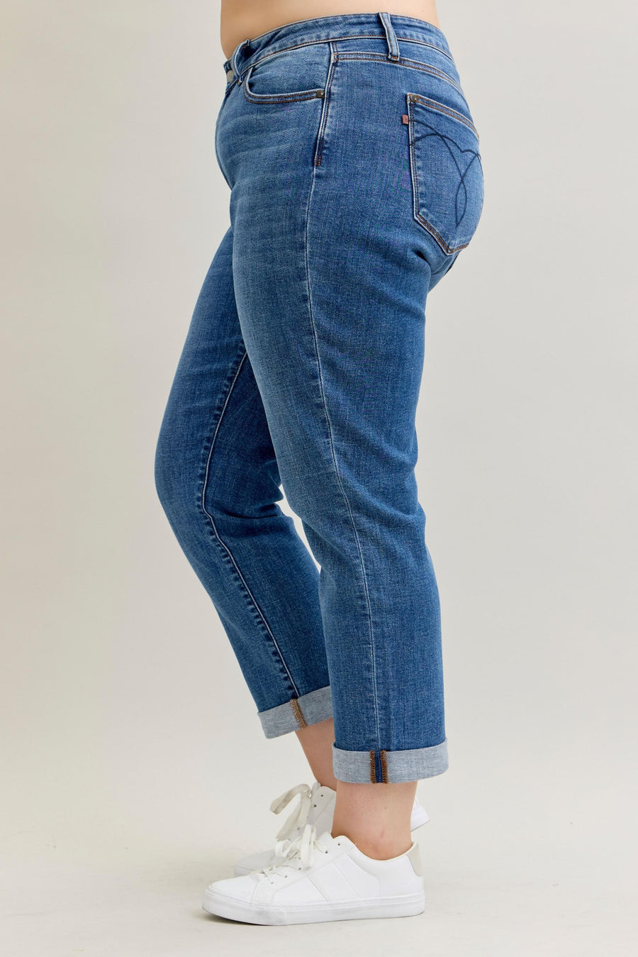 Clara | Mid Rise Classic Cuffed Boyfriend Fit (Judy Blue Style 82685)