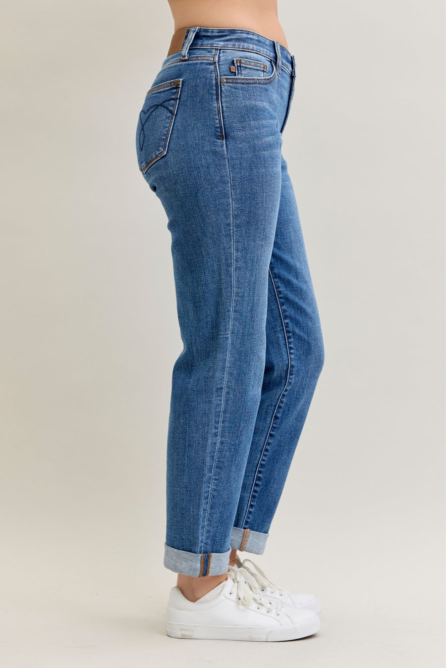 Clara | Mid Rise Classic Cuffed Boyfriend Fit (Judy Blue Style 82685)