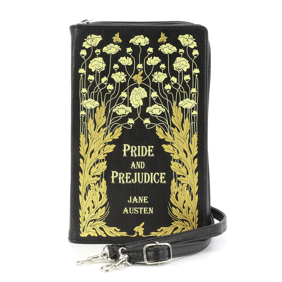 Pride and Prejudice Floral Book Clutch Bag in Vinyl