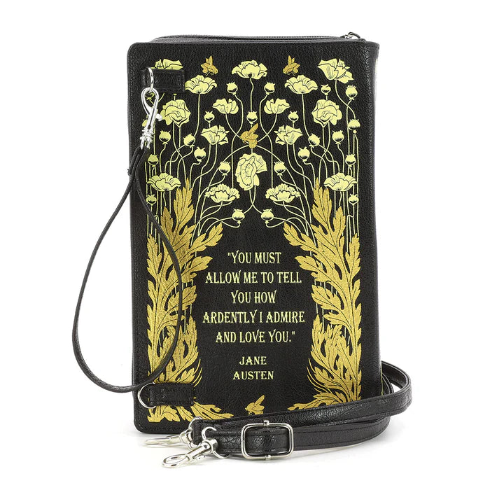 Pride and Prejudice Floral Book Clutch Bag in Vinyl