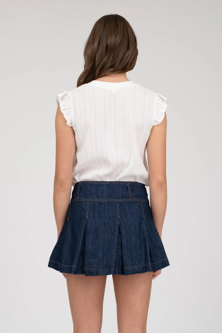 Ophelia | Lace Trim Crinkle Blouse | White