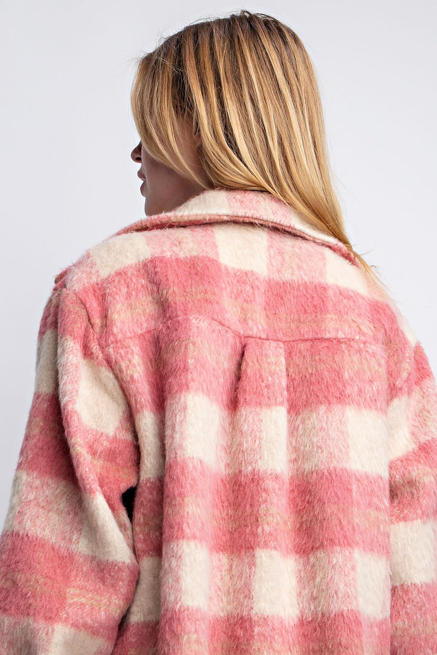 Adanac Shores | Oversized Plaid Jacket | Pink