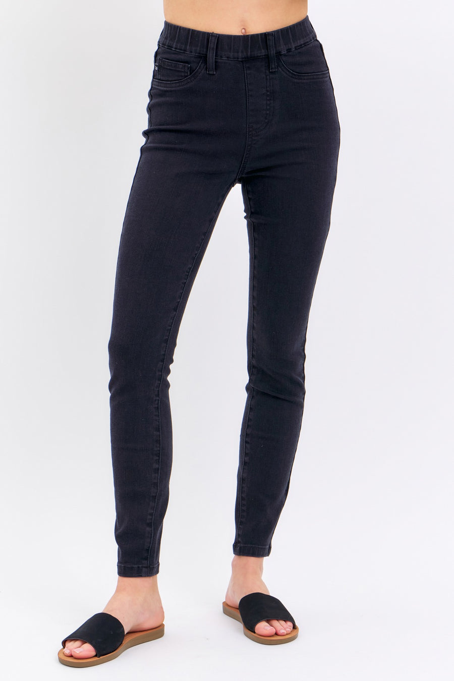 Melanie | High Waist Pull On Sheild Pockets Skinny (88581)