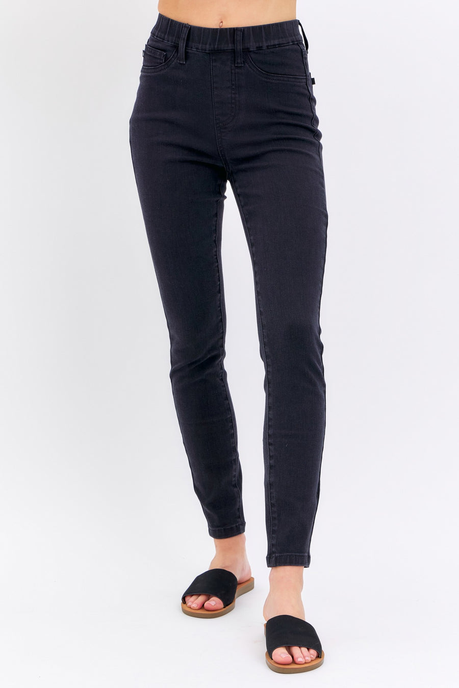 Melanie | High Waist Pull On Sheild Pockets Skinny (88581)