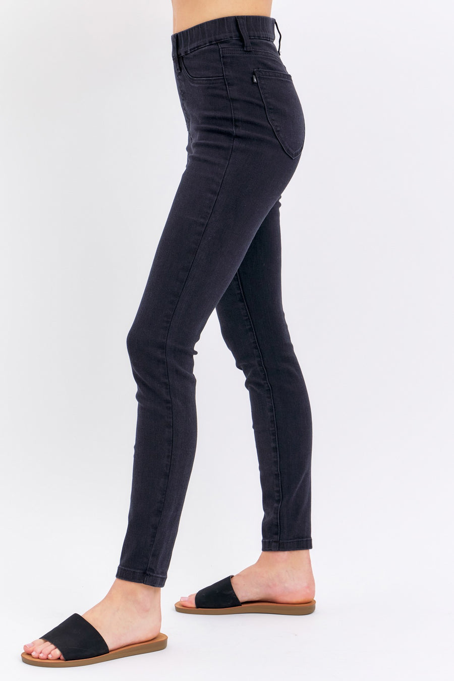 Melanie | High Waist Pull On Sheild Pockets Skinny (88581)