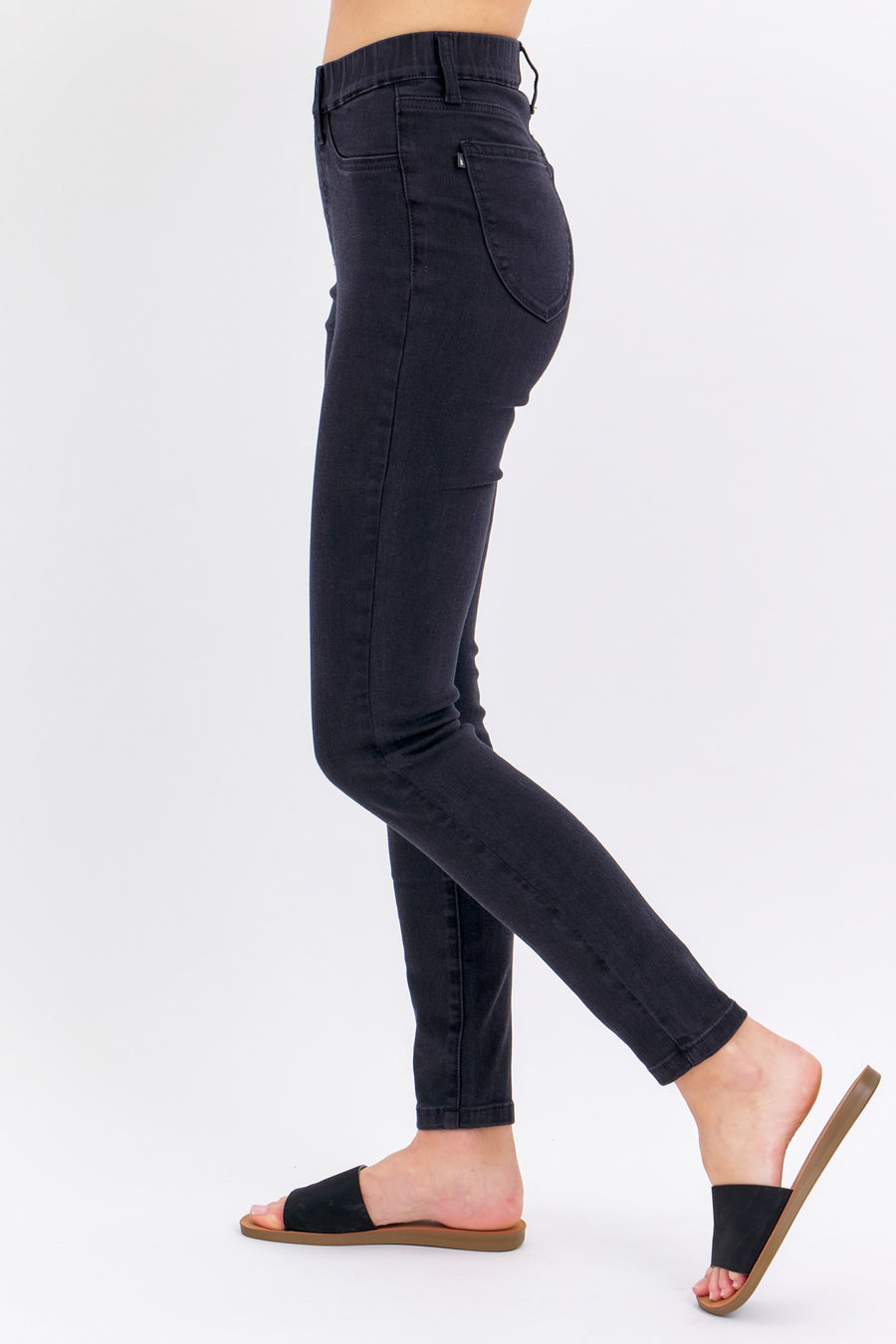 Melanie | High Waist Pull On Sheild Pockets Skinny (88581)